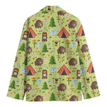 Cute Camping Pattern Print Men's Blazer