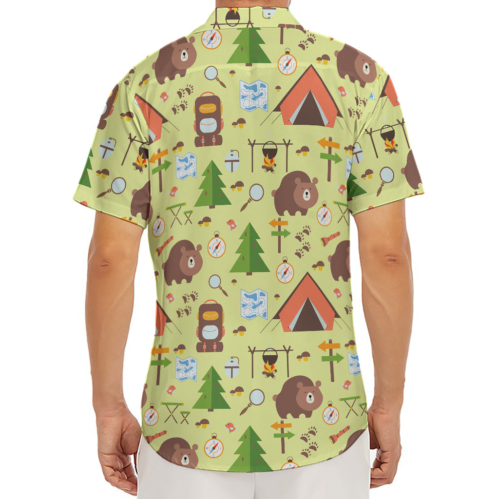 Cute Camping Pattern Print Men's Deep V-Neck Shirt