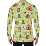 Cute Camping Pattern Print Men's Long Sleeve T-Shirt