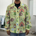 Cute Camping Pattern Print Men's Shirt Jacket