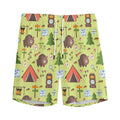 Cute Camping Pattern Print Men's Athletic Shorts