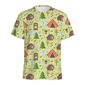 Cute Camping Pattern Print Men's Athletic T-Shirt