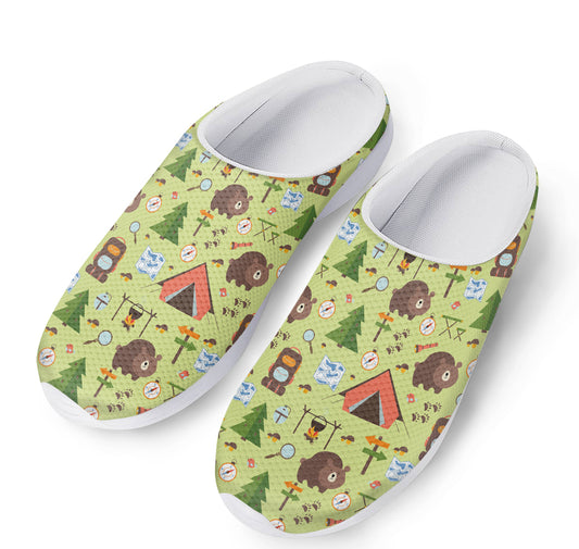 Cute Camping Pattern Print Mesh Casual Shoes