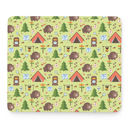 Cute Camping Pattern Print Mouse Pad