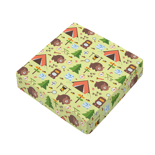 Cute Camping Pattern Print Outdoor Seat Cushion Cover