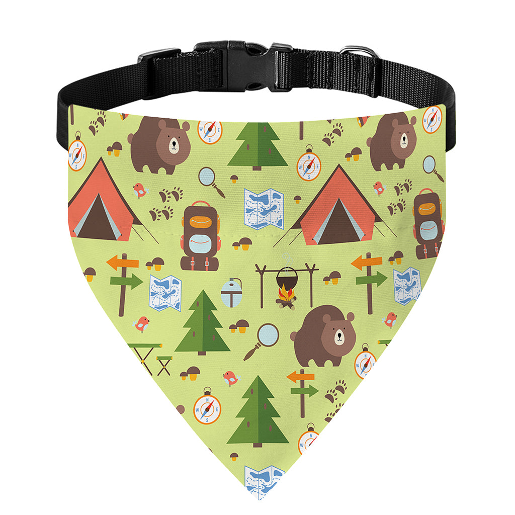 Cute Camping Pattern Print Over The Collar Dog Bandana