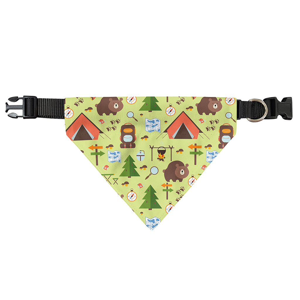 Cute Camping Pattern Print Over The Collar Dog Bandana