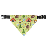 Cute Camping Pattern Print Over The Collar Dog Bandana