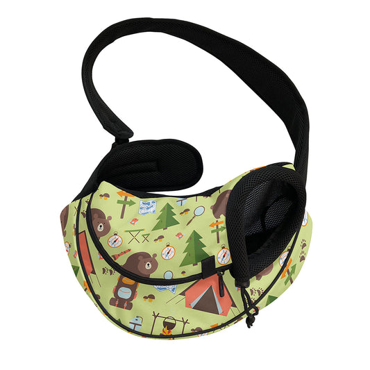 Cute Camping Pattern Print Pet Sling Carrier