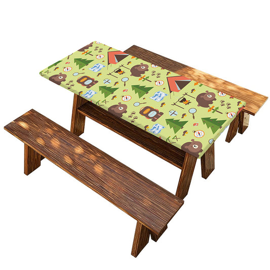 Cute Camping Pattern Print Picnic Table Cover