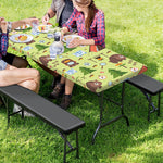 Cute Camping Pattern Print Picnic Table Cover