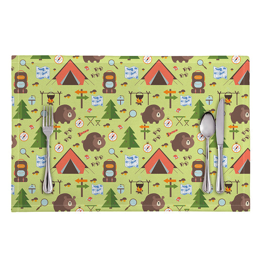 Cute Camping Pattern Print Placemat