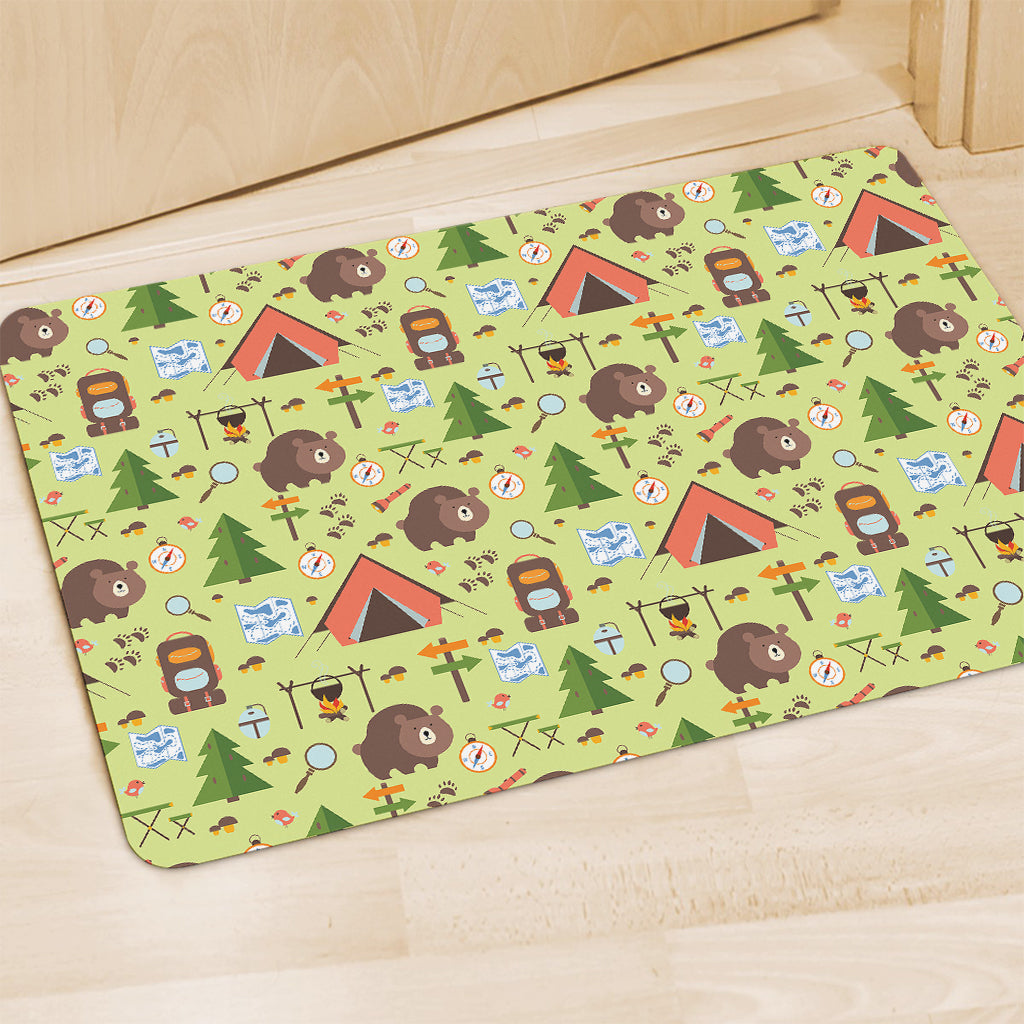 Cute Camping Pattern Print Polyester Doormat