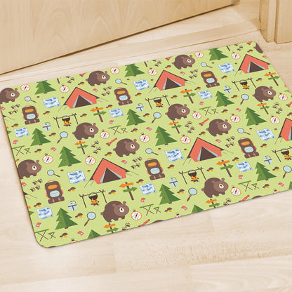 Cute Camping Pattern Print Polyester Doormat