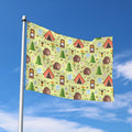 Cute Camping Pattern Print Polyester Flag