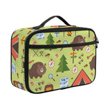 Cute Camping Pattern Print Portable Lunch Bag