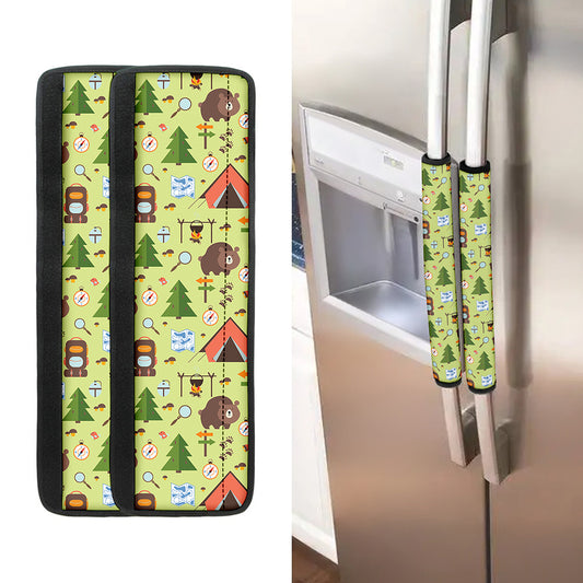 Cute Camping Pattern Print Refrigerator Handle Covers