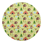 Cute Camping Pattern Print Round Blanket