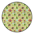 Cute Camping Pattern Print Round Floor Mat