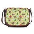 Cute Camping Pattern Print Saddle Bag
