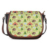 Cute Camping Pattern Print Saddle Bag