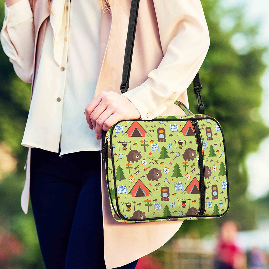 Cute Camping Pattern Print Shoulder Strap Bible Bag