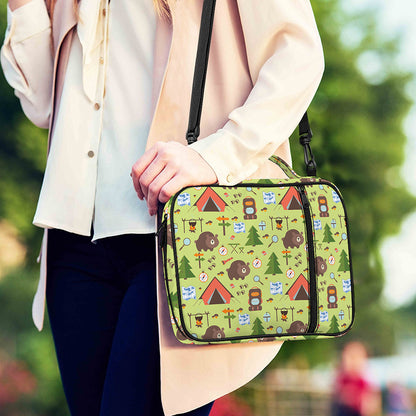 Cute Camping Pattern Print Shoulder Strap Bible Bag