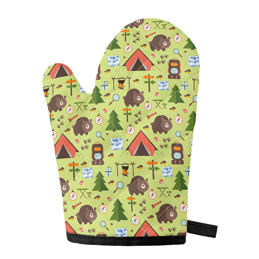 Cute Camping Pattern Print Single Oven Mitt