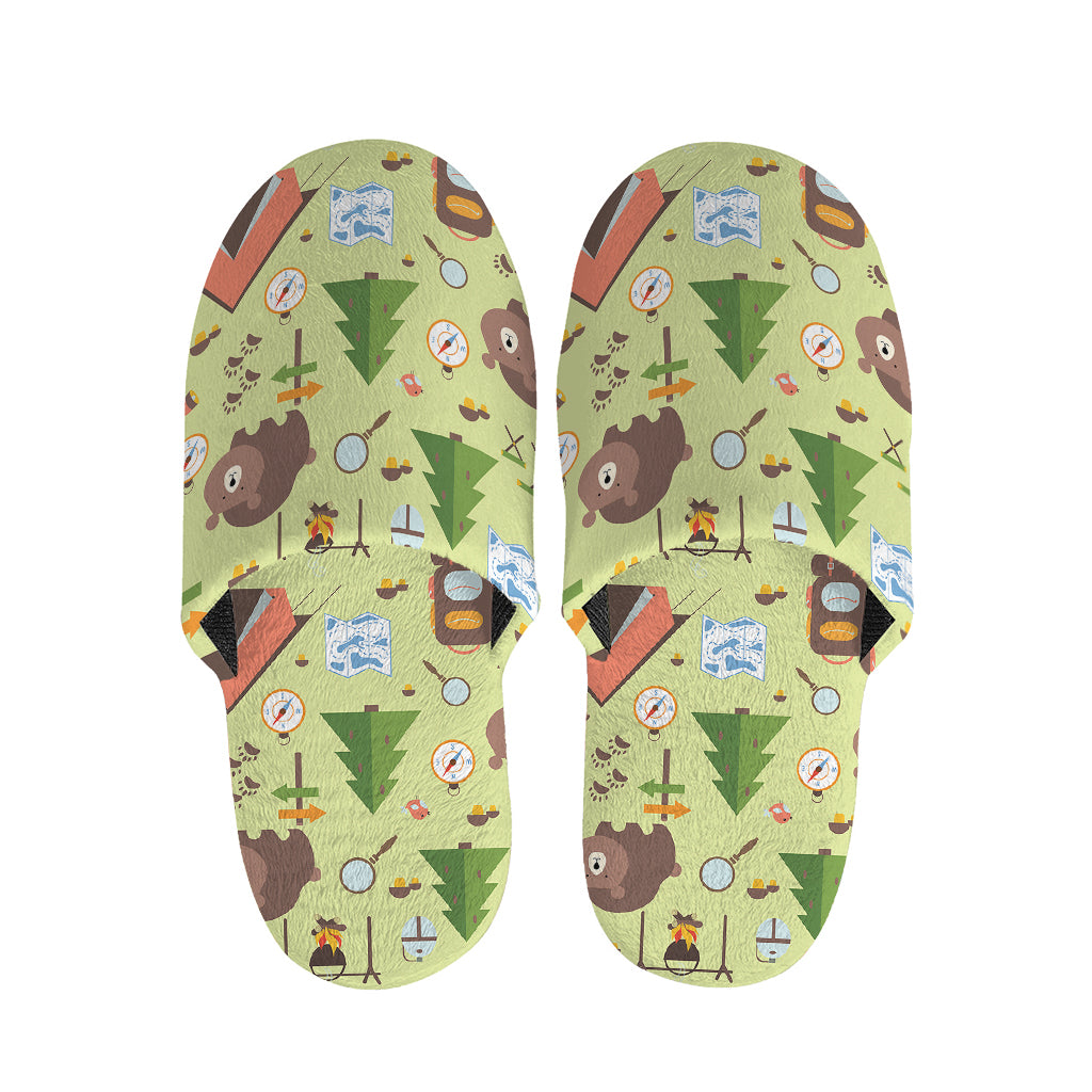 Cute Camping Pattern Print Slippers