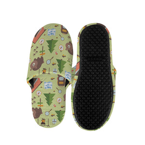 Cute Camping Pattern Print Slippers