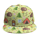 Cute Camping Pattern Print Snapback Cap