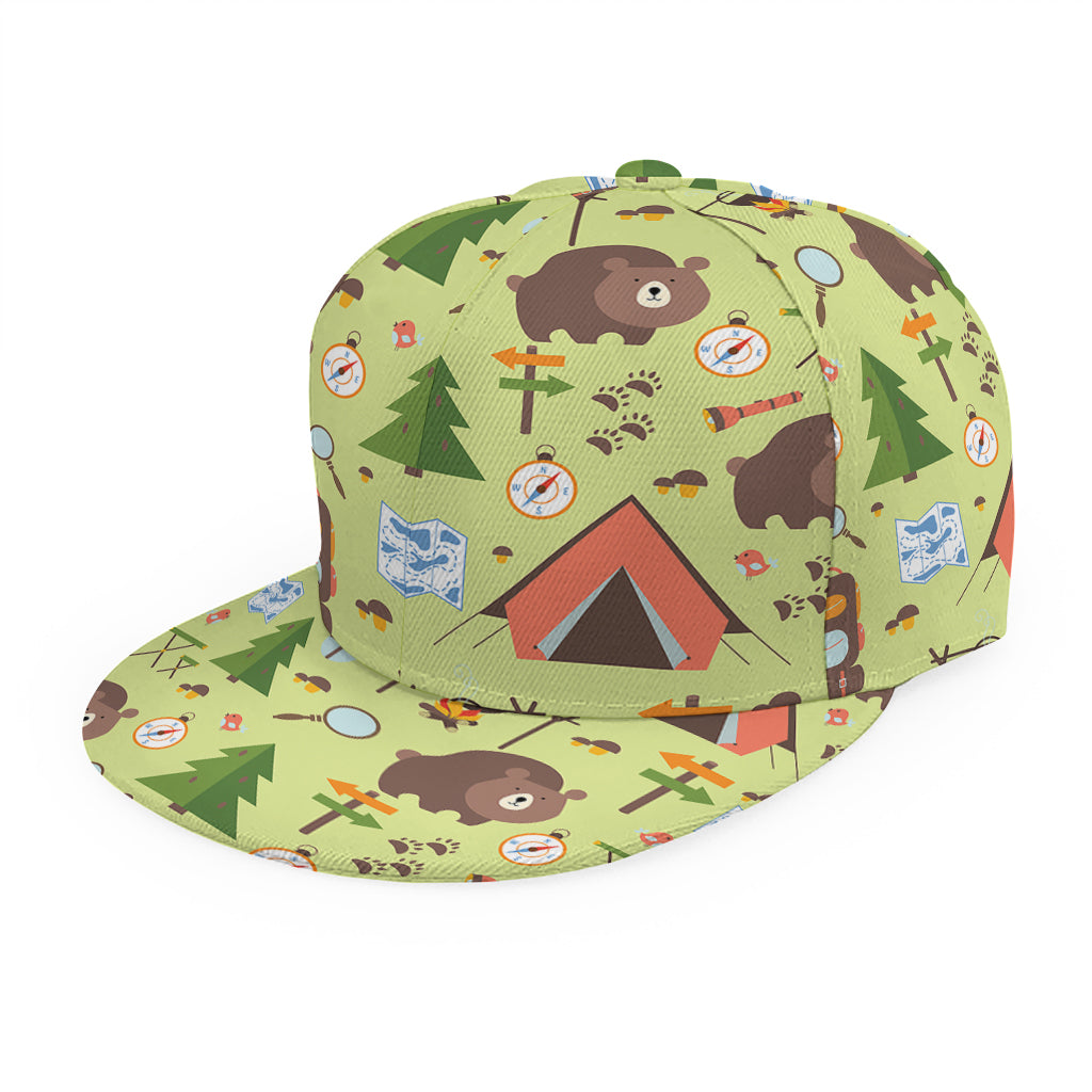 Cute Camping Pattern Print Snapback Cap