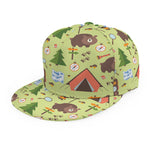 Cute Camping Pattern Print Snapback Cap