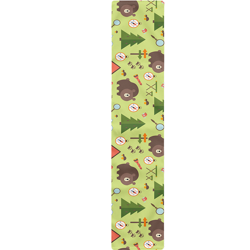 Cute Camping Pattern Print Table Runner
