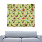 Cute Camping Pattern Print Tapestry