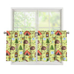 Cute Camping Pattern Print Tier Curtains