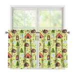 Cute Camping Pattern Print Tier Curtains