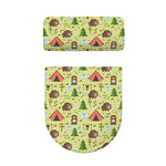 Cute Camping Pattern Print Toilet Lid And Tank Cover Set