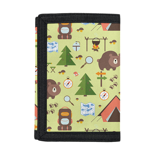 Cute Camping Pattern Print Trifold Wallet