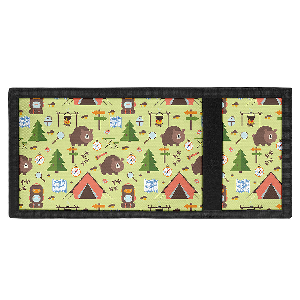 Cute Camping Pattern Print Trifold Wallet