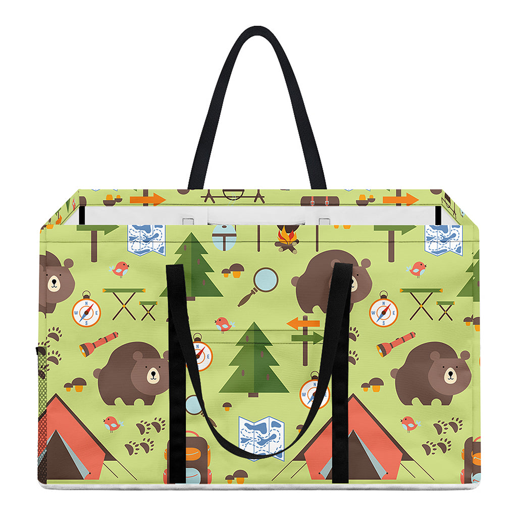Cute Camping Pattern Print Utility Tote Bag