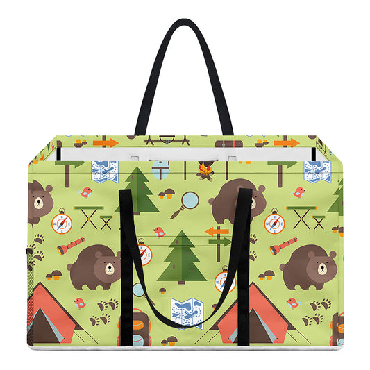 Cute Camping Pattern Print Utility Tote Bag