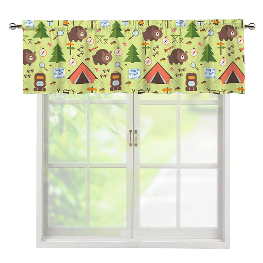 Cute Camping Pattern Print Window Valance
