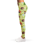 Cute Camping Pattern Print Women's Leggings