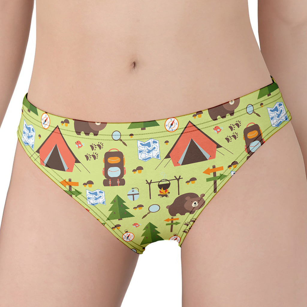 Cute Camping Pattern Print Women's Panties