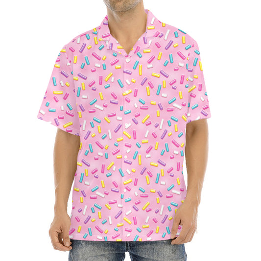 Cute Candy Pattern Print Aloha Shirt