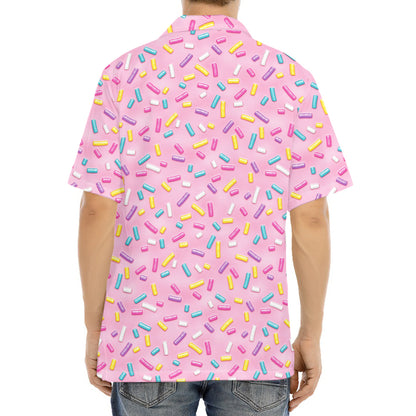 Cute Candy Pattern Print Aloha Shirt