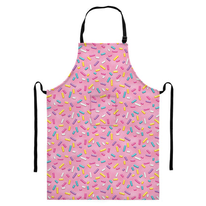 Cute Candy Pattern Print Bib Apron With Pocket