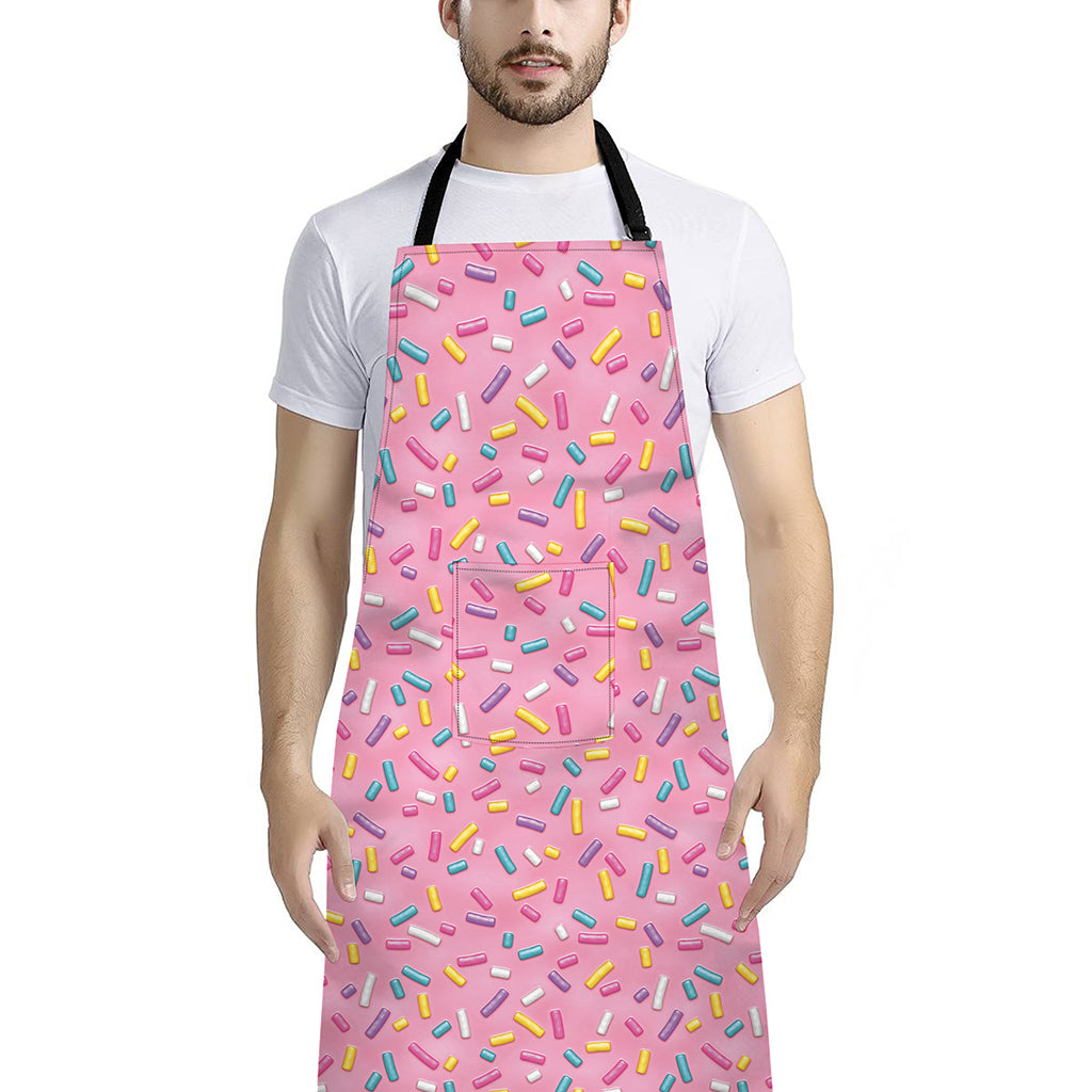 Cute Candy Pattern Print Bib Apron With Pocket