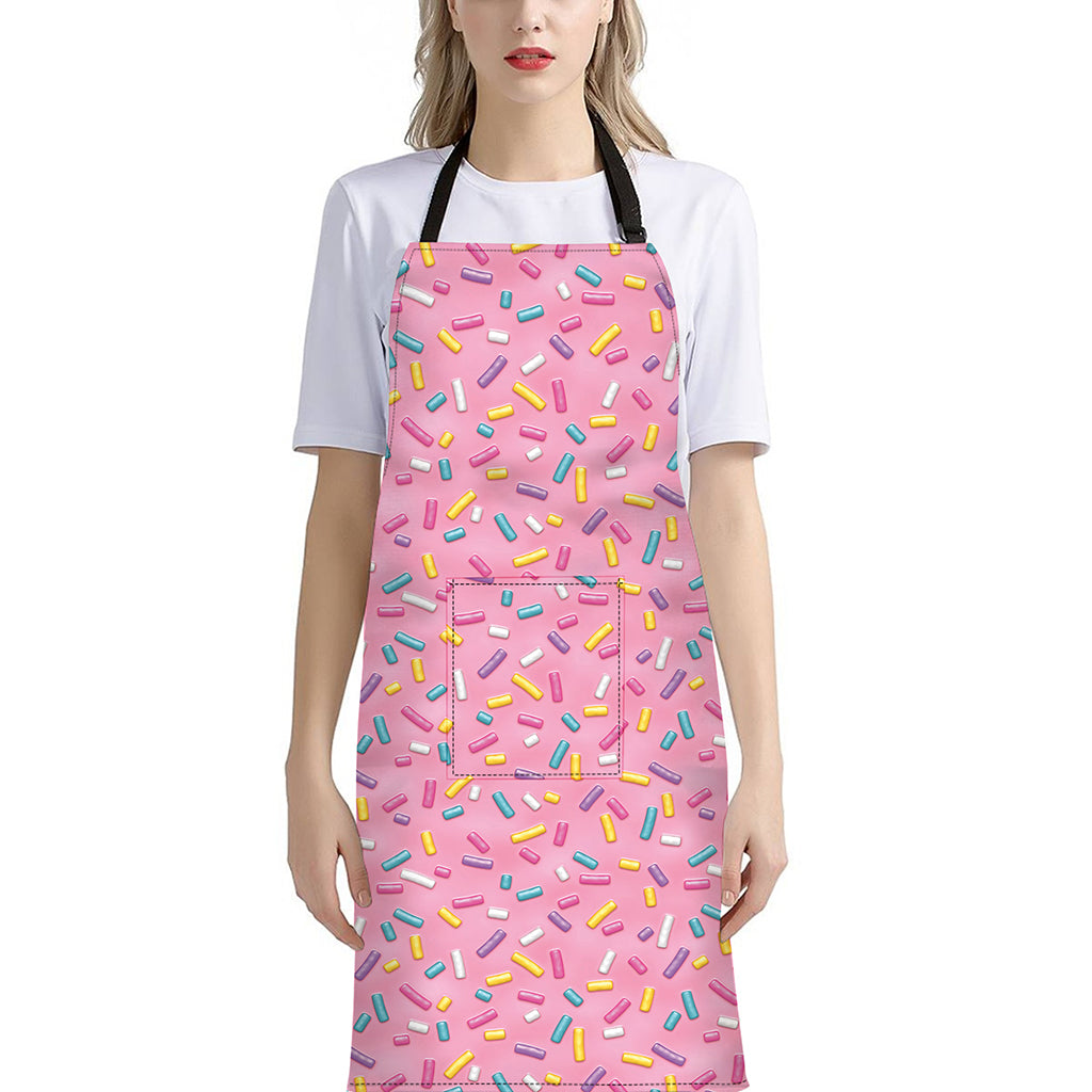 Cute Candy Pattern Print Bib Apron With Pocket